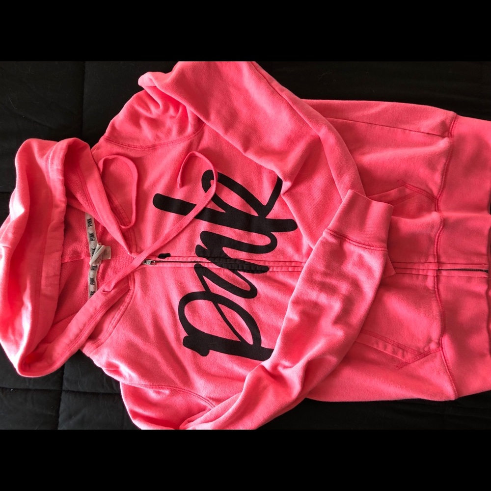 PINK lightweight zip up hoodie